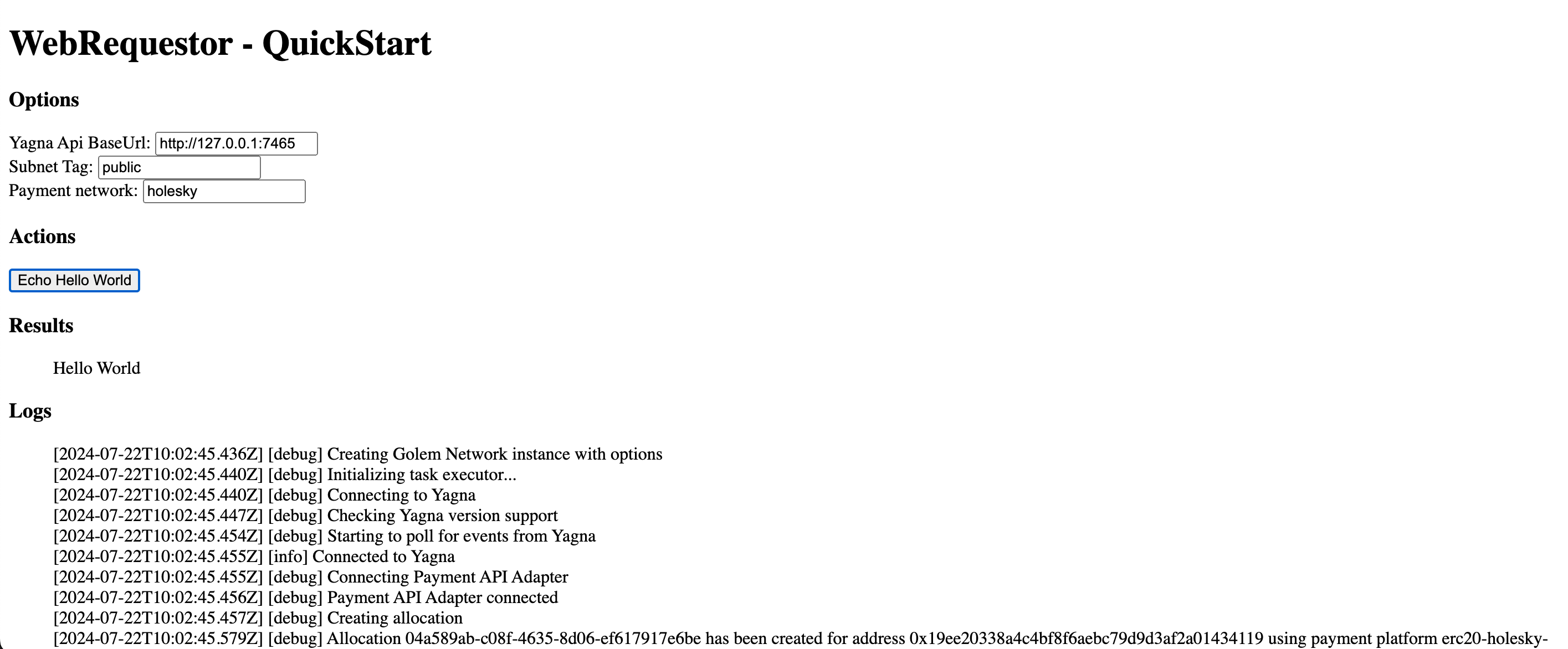 Output logs